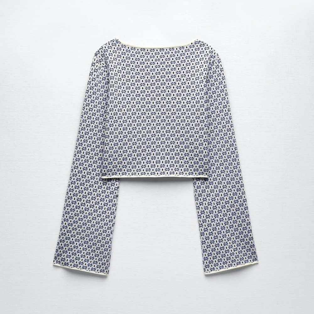 Zara Jacquard Knit Cardigan - Picture 2 of 8